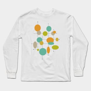 Funky Circles and Lines Mid Century Long Sleeve T-Shirt